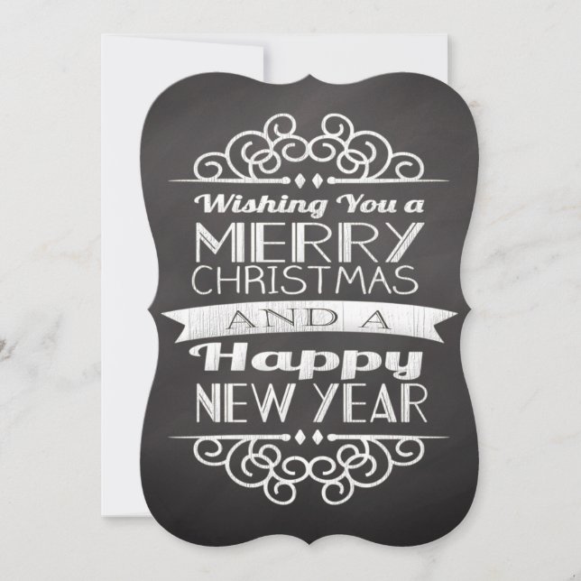 Chalkboard wünscht Ihnen frohe Weihnachten Einladung (Vorderseite)