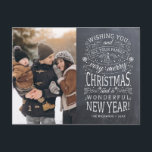 Chalkboard wünscht Ihnen sehr Frohe Weihnachts-Fot Postkarte<br><div class="desc">Typografisch angetriebene Foto-Urlaubskarten mit den Worten "Wir wünschen Ihnen und Ihrer ganzen Familie ein frohes Weihnachtsfest und ein wundervolles Neues Jahr".</div>