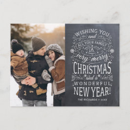 Chalkboard wünscht Ihnen sehr Frohe Weihnachts-Fot Postkarte