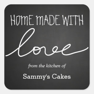Chalkboard-Zuhause aus Liebe Typografie Quadratischer Aufkleber