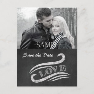 ChalkboardLiebe Save the Date Postkarte