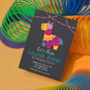ChalkboardPinata Fiesta Anniversaire Invitation Pi