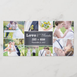 Chalked Collage Wedding Danke, dass Sie Foto Cards Dankeskarte