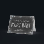 Chalked Snowflakes Business Holiday Grußkarte Feiertagskarte<br><div class="desc">Freuen Sie sich in dieser Urlaubssaison auf die schicken und stilvollen Urlaubskarten von Orange Pulp Designs. Die Hintergrundfarbe kann online angepasst werden,  oder besuchen Sie orangepulpdesign.com für weitere verfügbare Farben. Auf Anfrage können Sie auch Farben und passende Artikel auswählen. Bitte kontaktieren Sie uns für Hilfe.</div>