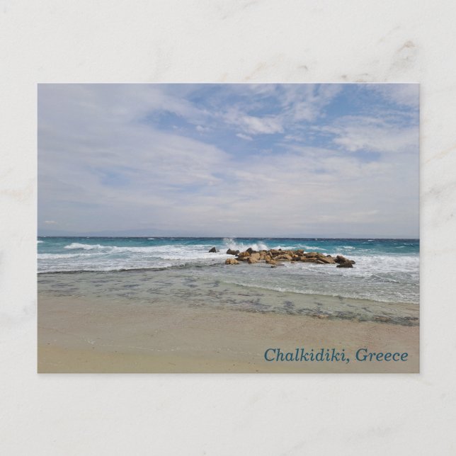 Chalkidiki Griekenland strand en zee Postkarte (Vorderseite)