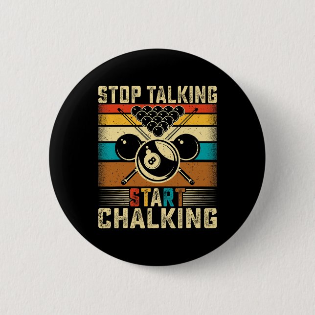 Chalking anhalten - Retro Pool Billard Button (Vorderseite)
