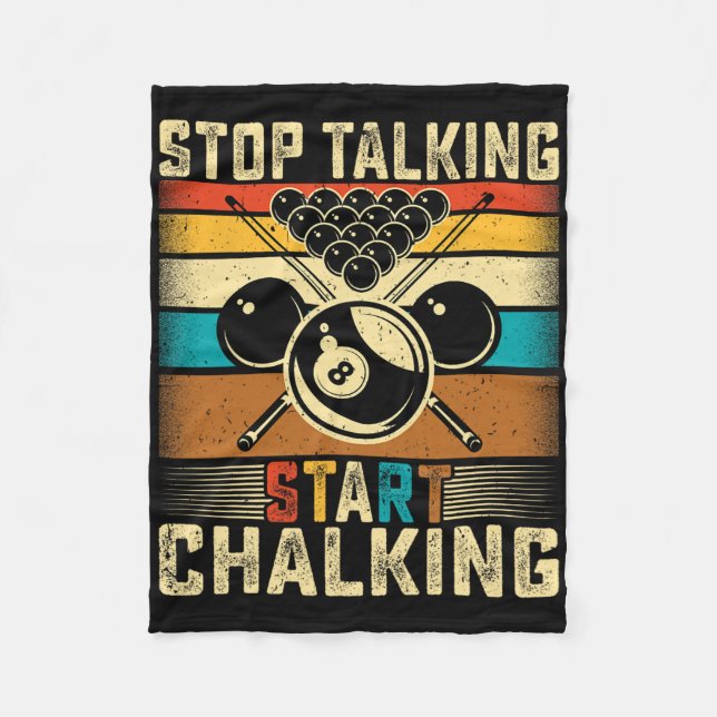 Chalking anhalten - Retro Pool Billard Fleecedecke (Vorderseite)