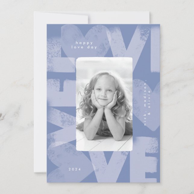 Chalky Graffiti Fun Peri Blue Valentine Carte phot (Devant)