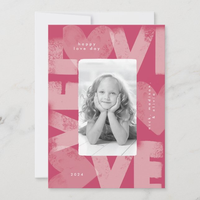 Chalky Graffiti Fun Red Valentine Carte photo (Devant)