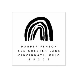 Chalky Rainbow Square Rücksendeadresse Briefmarke Gummistempel