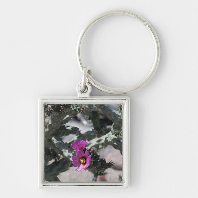 Challa Cactus in Blüte Schlüsselanhänger (Vorne)