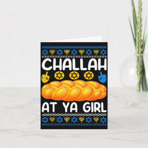 Challah At Ya Girl Jüdisches Hanukkah Vergnügen Karte