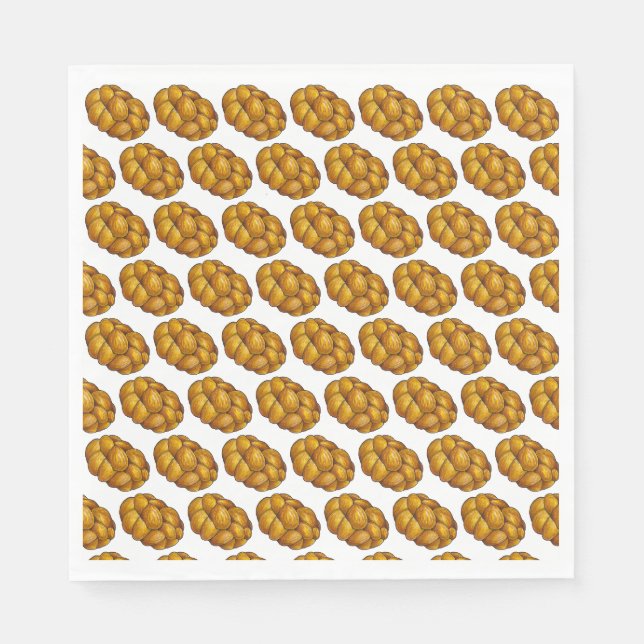 Challah Braided Jewish Bakery Brot Loaf Hanukkah Serviette (Vorderseite)