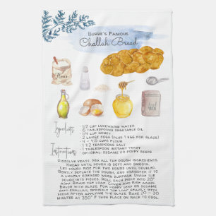 Challah-Brot Rezept-Erbstück-Teetuch Geschirrtuch