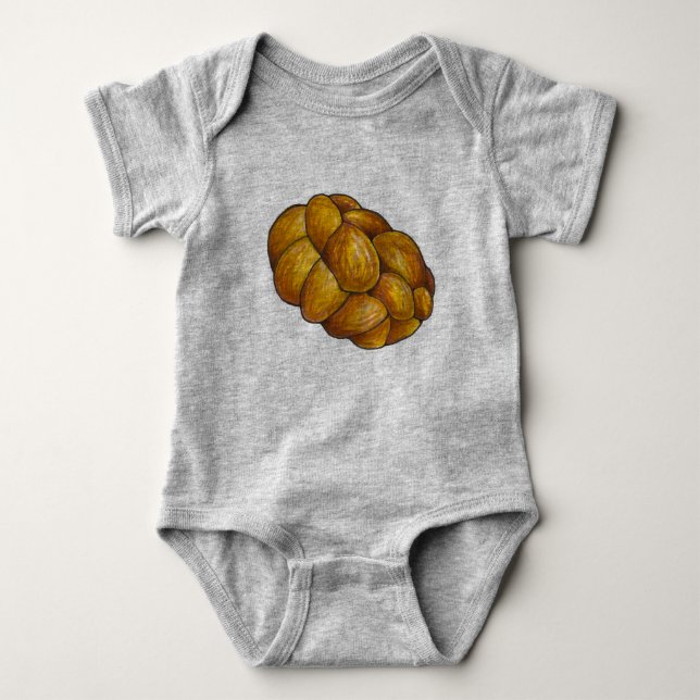 CHALLAH! Challah Brot Loaf Jüdischer Urlaub Feinsc Baby Strampler (Vorderseite)