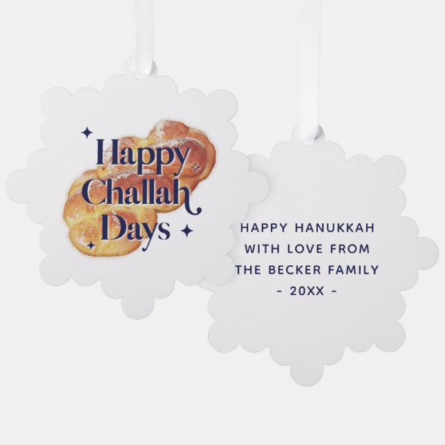 Challah Hanukkah Holiday Card Ornament Karte (Vorderseite/Rückseite)