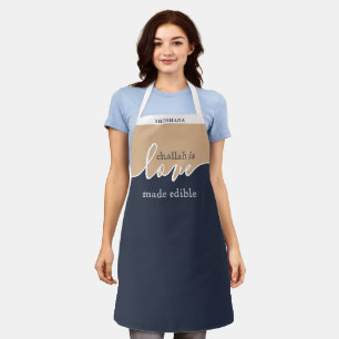 Challah ist Liebe, essbar gemacht NAVY TAN Script Schürze