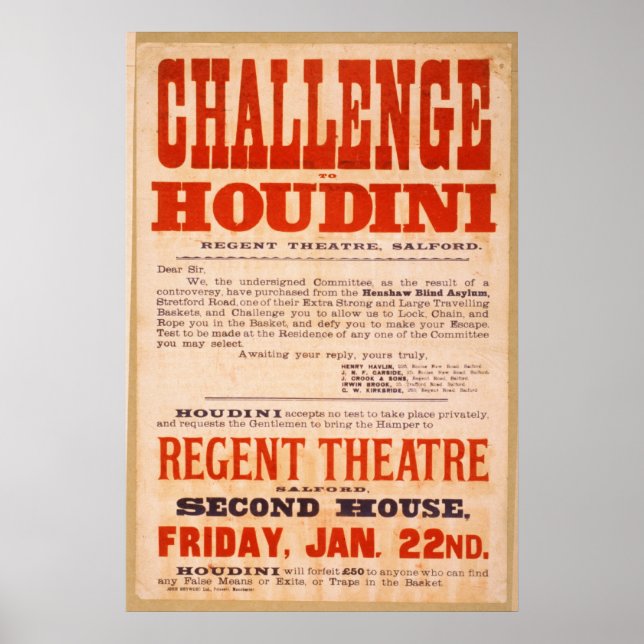 Challenge Houdini Poster (Vorne)