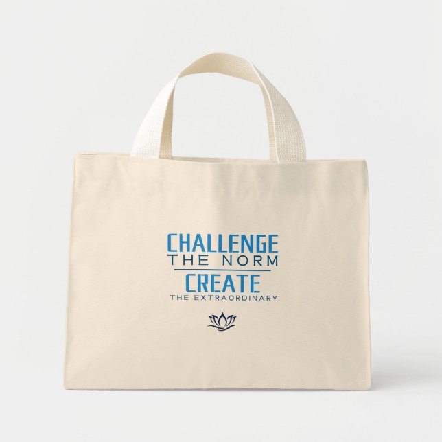 Challenge the norm Motivational Quote Mini Stoffbeutel (Vorne)