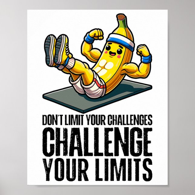 Challenge Your Limits Bodybuilder Abdominal Muscle Poster (Vorne)