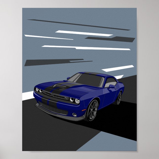 Challenger Blau Poster (Vorne)