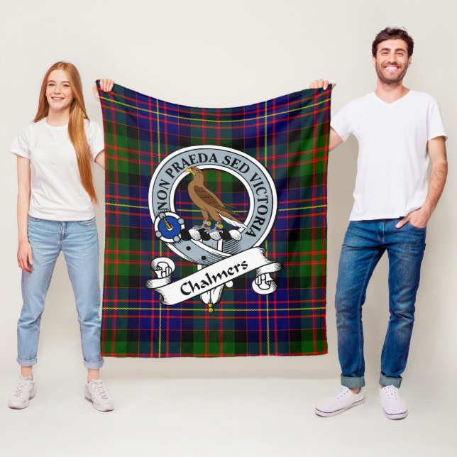 Chalmers Clan Abzeichen Tartan Kariert Fleecedecke (Beispiel)