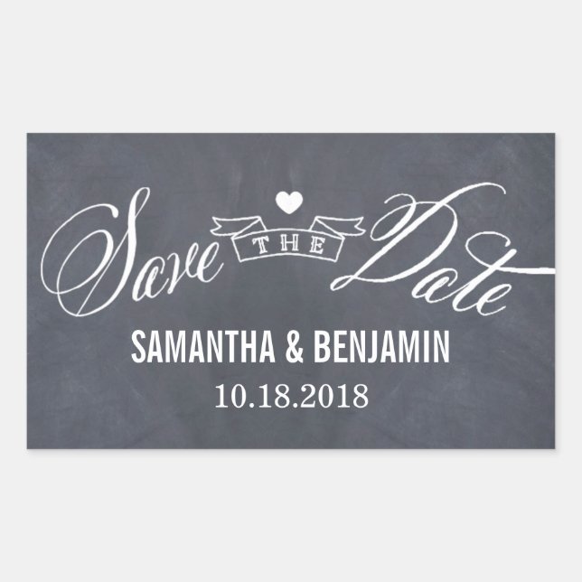 Chalted Frame Save the Date Aufkleber (Vorderseite)
