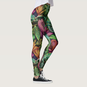 Chamäleon-Dschungel-Träume Nahtloses Oberflächenmu Leggings
