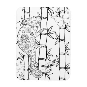 Chamäleon-Gekritzel Magnet