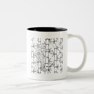 Chamäleon-Gekritzel Zweifarbige Tasse