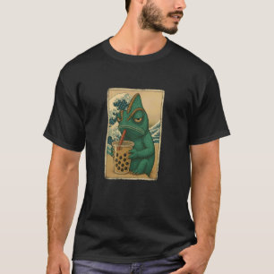Chamäleon-Getränke Bubble Tea Japanischer Vintage T-Shirt
