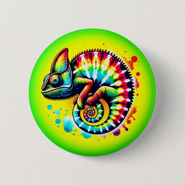 Chamäleon Tie-Dye   Button (Vorderseite)