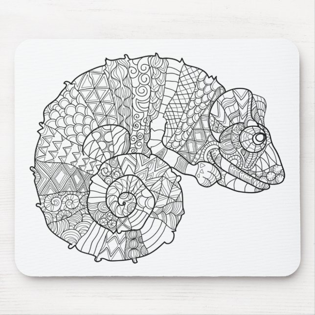 Chamäleon Zendoodle Mousepad (Vorne)