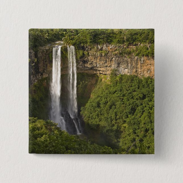 Chamarel-Wasserfall - höchster auf Mauritius, über Button (Vorderseite)