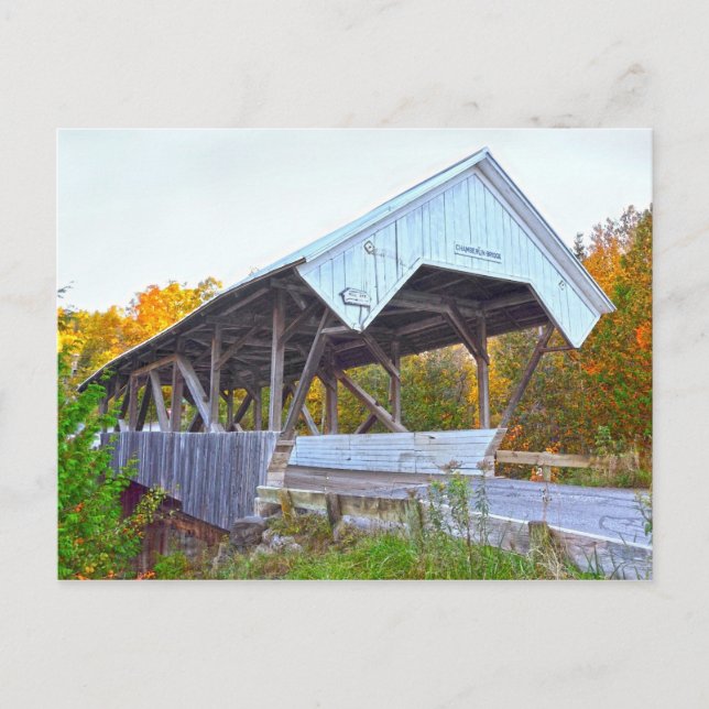 Chamberlin Mill Covered Bridge in Vermont Postkarte (Vorderseite)