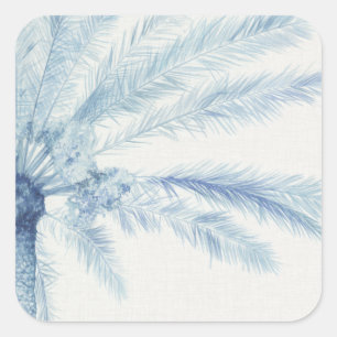 Chambray Palms II Quadratischer Aufkleber