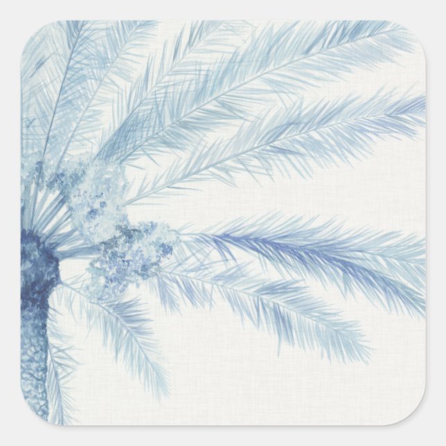 Chambray Palms II Quadratischer Aufkleber (Vorderseite)