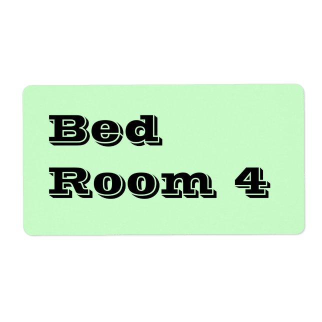 Chambre 4 Étiquettes en déplacement en vert pâle (Devant)