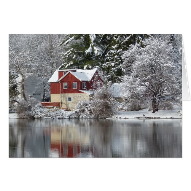 Chambre et lac rouges dans le carte photo (Devant horizontal)