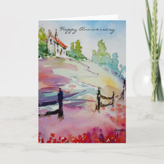 Chambre sur la carte heureuse d'anniversaire de