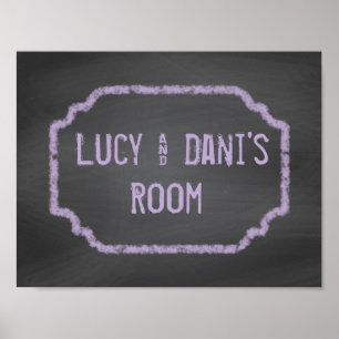 Chambres en tableau noir et violet Wall Art
