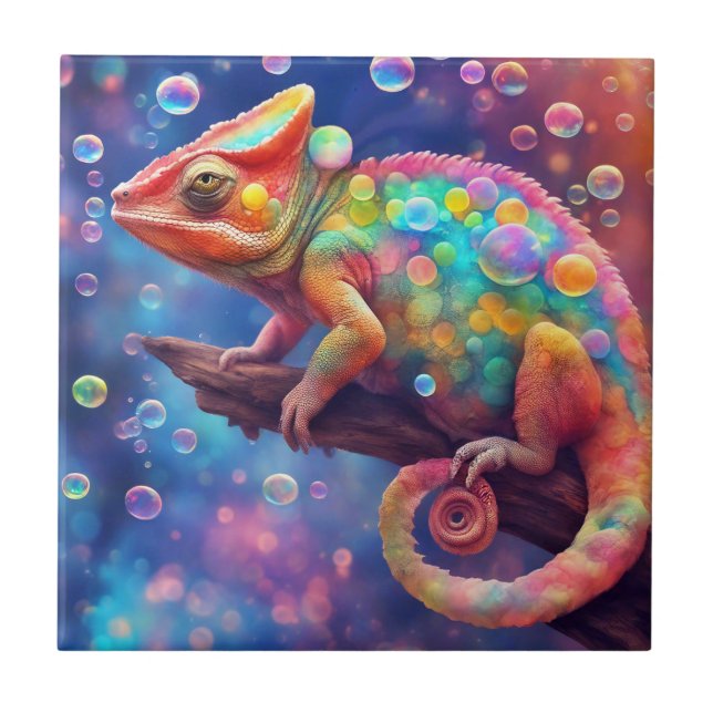 Chameleon 2 Blasen Fliese (Vorderseite)