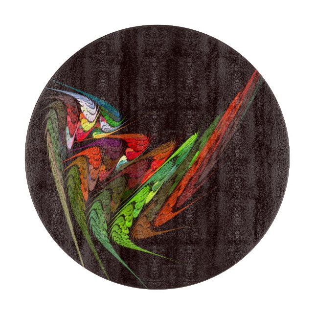 Chameleon Abstrakt Art Circle Schneidebrett (Vorderseite)