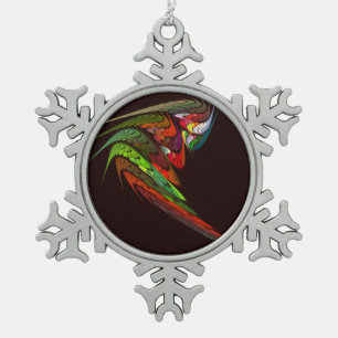 Chameleon Abstrakt Art Schneeflocken Zinn-Ornament