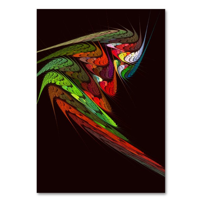 Chameleon Abstrakt Art Table Card Tischnummer (Vorderseite)