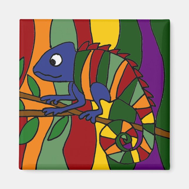 Chameleon Art Abstrakt Magnet (Vorne)