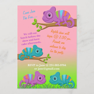 Chameleon Birthday Einladung
