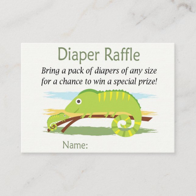 Chameleon Diaper Raffle Tickets (Vorderseite)
