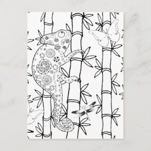 Chameleon Doodle Postkarte