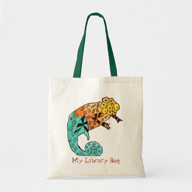 Chameleon encre mignon sac bibliothèque pour enfan (Devant)